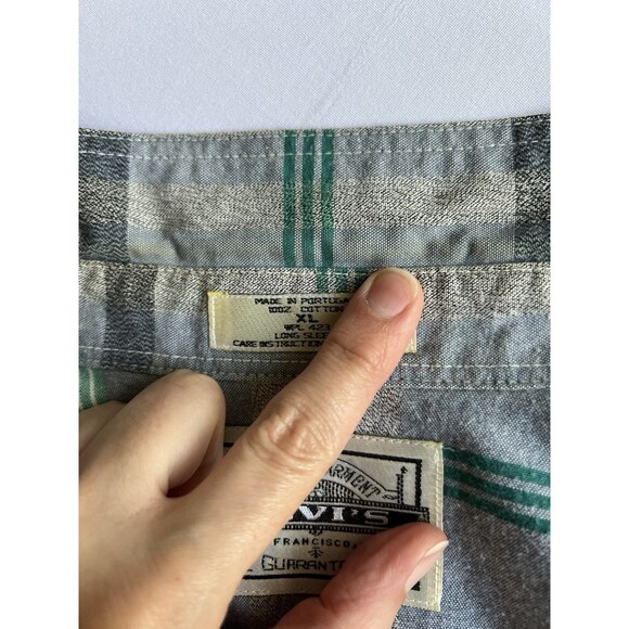 Vintage 70s Men’s Levis Long Sleeve Button Up Shirt Size XL Plaid 100% Cotton - Picture 5 of 7